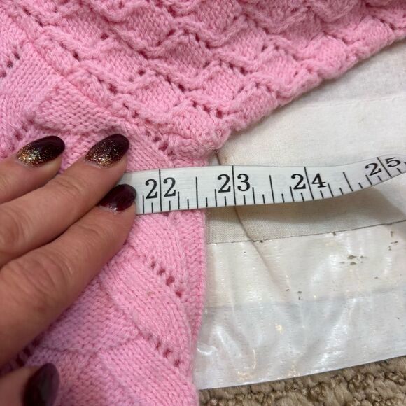 Ladies Vinatge Dolly Mann Wintuck Pink Button‎ Front Cardigan Size Large - Picture 10 of 10